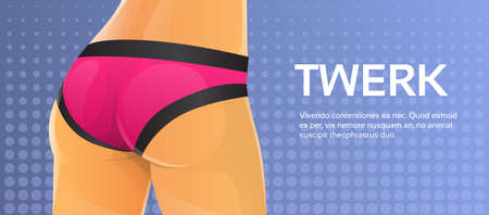 Twerk Booty Dancer Modern Girl Performer Dance Copy Space Pop Art Colorful Retro Style Vector Illustrationのイラスト素材