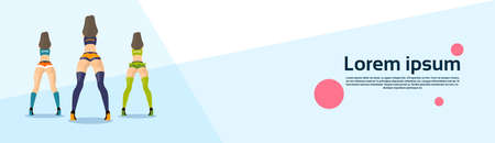 Twerk Booty Dancer Modern Girl Performer Dance Rear Back View Flat Vector Illustrationのイラスト素材