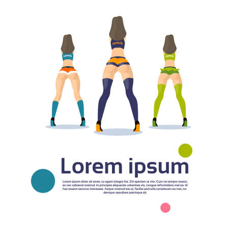 Twerk Booty Dancer Modern Girl Performer Dance Rear Back View Flat Vector Illustrationのイラスト素材