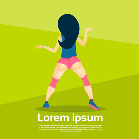 Twerk Booty Dancer Modern Girl Performer Dance Rear Back View Flat Vector Illustrationのイラスト素材