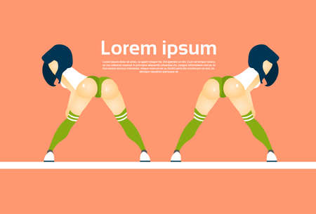 Twerk Booty Dancer Modern Girl Performer Dance Rear Back View Flat Vector Illustrationのイラスト素材