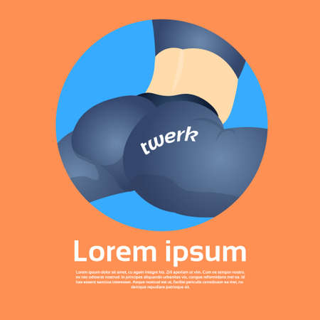 Twerk Booty Dancer Modern Girl Performer Dance Rear Back View Flat Vector Illustrationのイラスト素材