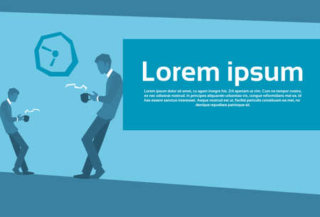 Silhouette Business People With Cup Coffee Break Concept Flat Vector Illustrationのイラスト素材