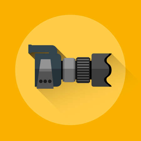 Professional Camera Icon Flat  Vector Illustrationのイラスト素材