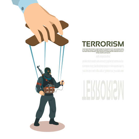 Terrorist Puppet Hand Terrorism Control Vector Illustrationのイラスト素材
