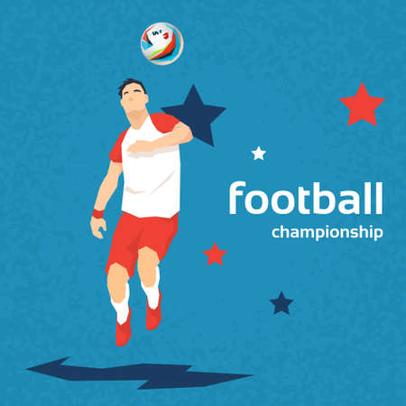 Football Player Kick Ball Sport Championship Flat Vector Illustrationのイラスト素材