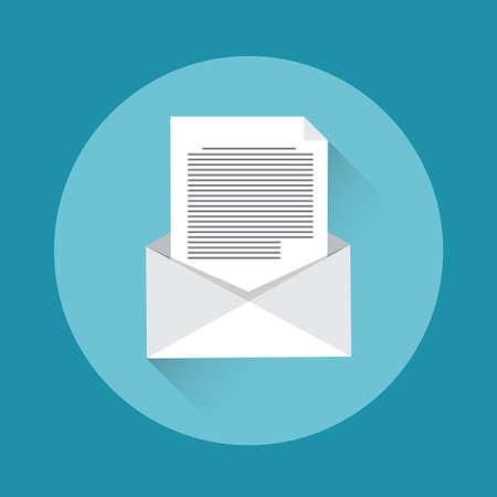 Envelope Open Mail Icon Flat Vector Illustrationのイラスト素材