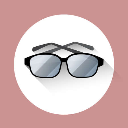 Eye Glasses Eyewear Icon Flat Vector Illustrationのイラスト素材