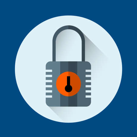 Lock Colorful Icon Safety Concept Flat Vector Illustrationのイラスト素材