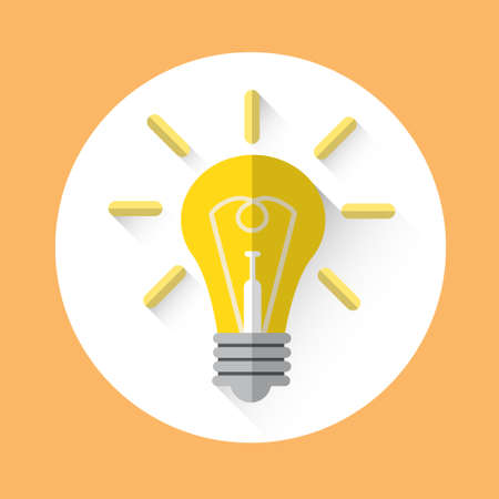 Light Bulb Icon New Idea Concept Flat Vector Illustrationのイラスト素材