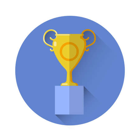 Golden Cup Winner Icon Flat Vector Illustrationのイラスト素材