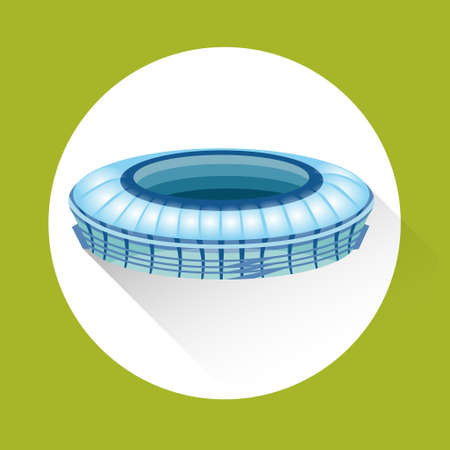 Stadium Building Sport Icon Flat Vector Illustrationのイラスト素材