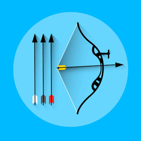 Archery Arrow Equipment Sport Icon Flat Vector Illustration
