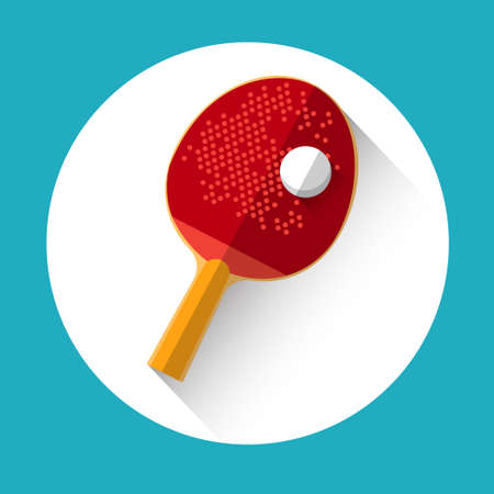 Table Tennis Racket Ball Equipment Sport Icon Flat Vector Illustrationのイラスト素材