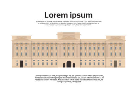 Westminster Abbey Parliament Palace London Building Flat Vector Illustrationのイラスト素材