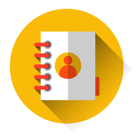 Personal Note Address Book, Organizer Icon Flat Vector Illustrationのイラスト素材
