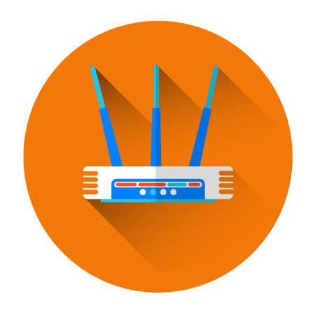 Wifi Router Icon Flat Vector Illustrationのイラスト素材