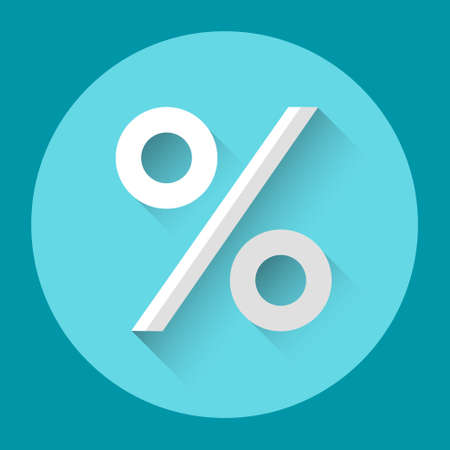 Percent Sign Colorful Icon Flat Vector Illustrationのイラスト素材
