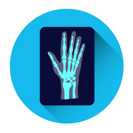 Hand X-ray Medicine Icon Flat Vector Illustration
