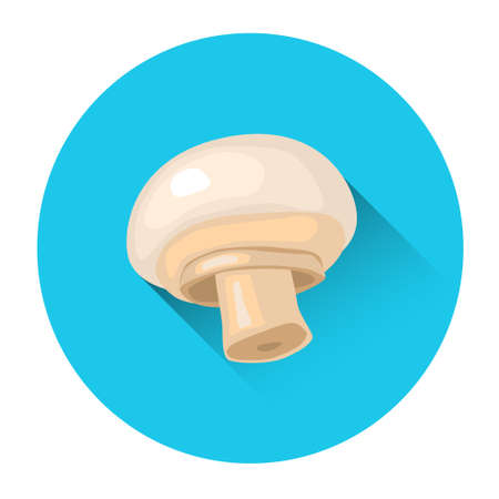 Champignon Colorful Mushroom Icon Flat Vector Illustrationのイラスト素材