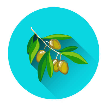 Green Olives Colorful Icon Flat Vector Illustrationのイラスト素材