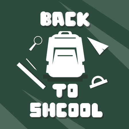Backpack Back To School Education Banner Flat Vector Illustrationのイラスト素材