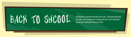 Class Board Back To School Education Banner Flat Vector Illustrationのイラスト素材