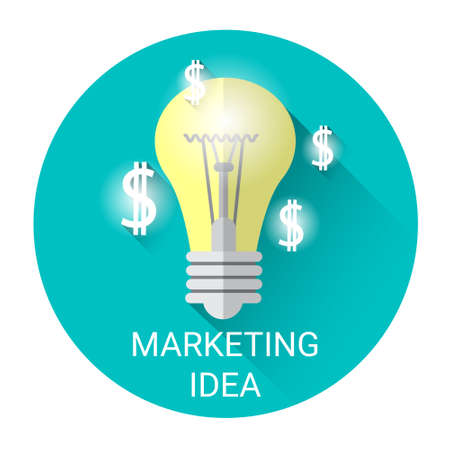 New Marketing Idea Business Economy Icon Flat Vector Illustrationのイラスト素材