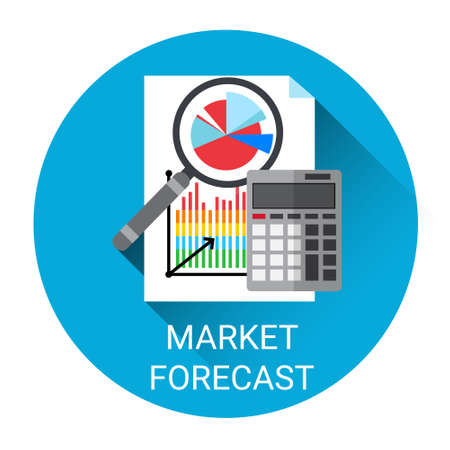 Market Forecast Business Economy Icon Flat Vector Illustrationのイラスト素材