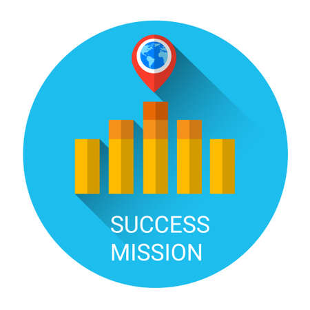 Business Graph Bar Success Growth Icon Flat Vector Illustrationのイラスト素材