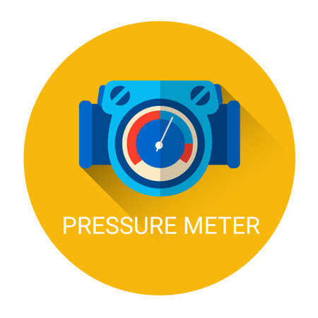 Pressure Meter Icon Flat Vector Illustrationのイラスト素材