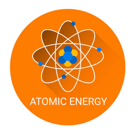 Atomic Energy Icon Flat Colorful Vector Illustrationのイラスト素材