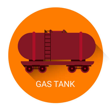 Gas Tank Icon Flat Vector Illustrationのイラスト素材