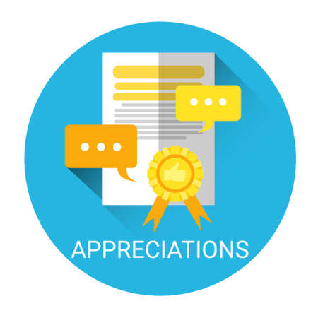 Appreciations Business Evaluation Icon Flat Vector Illustrationのイラスト素材