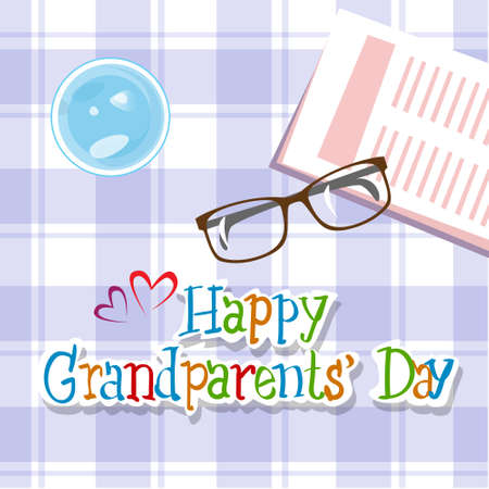 Happy Grandparents Day Greeting Card Banner Flat Vector Illustrationのイラスト素材