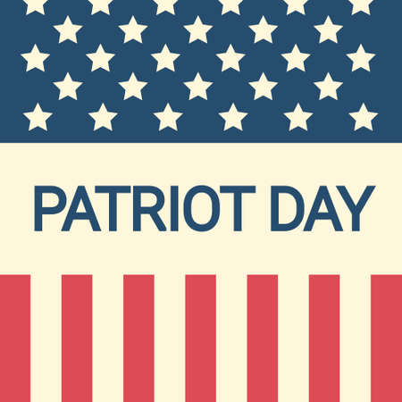 United States Flag National USA Patriot Day Banner Flat Vector Illustrationのイラスト素材