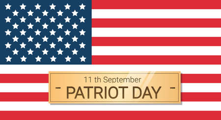 United States Flag National USA Patriot Day Banner Flat Vector Illustrationのイラスト素材