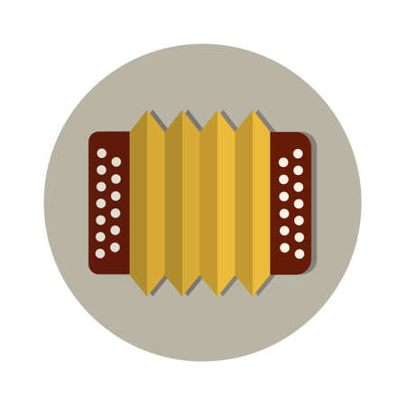 Accordion Traditional Beer Oktoberfest Festival Holiday Icon Flat Vector Illustrationのイラスト素材