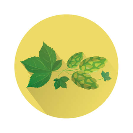 Hop Icon Natural Plant Beer Oktoberfest Festival Holiday Flat Vector Illustrationのイラスト素材