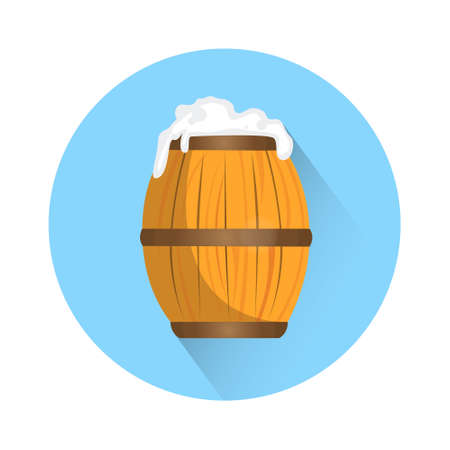 Beer Barrel Oktoberfest Festival Holiday Decoration Banner Flat Vector Illustrationのイラスト素材