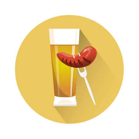 Oktoberfest Festival Glass Mug Beer Icon Vector Illustrationのイラスト素材