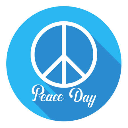 World Peace Day Hippie Sign International Holiday Poster Flat Vector Illustrationのイラスト素材