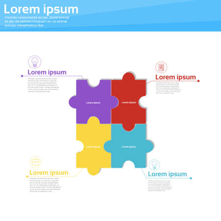 Graphic Set Finance Puzzle Infographic Icon Financial Business Chart Flat Vector Illustrationのイラスト素材