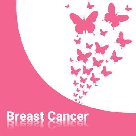 Breast Cancer Awareness Pink Banner Flat Vector Illustrationのイラスト素材