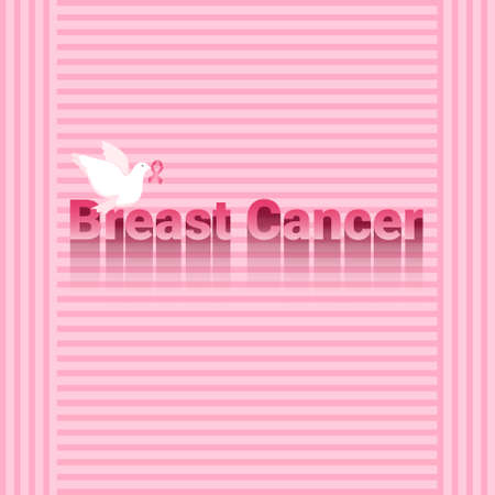 Breast Cancer Awareness Pink Banner Flat Vector Illustrationのイラスト素材