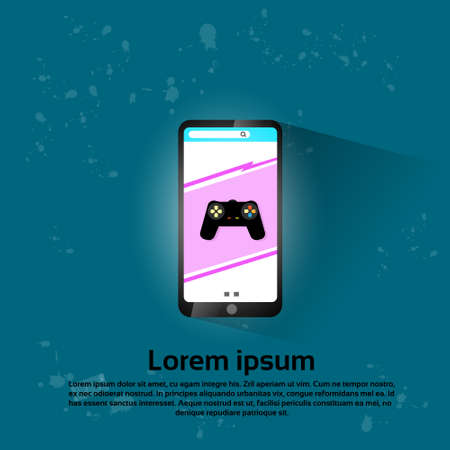 Cell Smart Phone Game Application Flat Vector Illustrationのイラスト素材