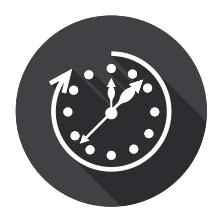 Clock Time Black Web Icon Flat Vector Illustrationのイラスト素材