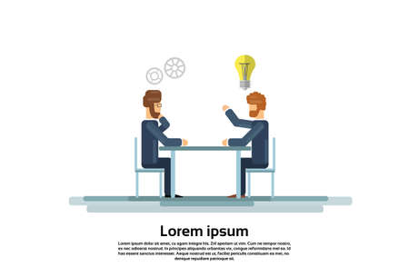 Businesspeople Group Working Creative Team Business People Sitting Office Desk Vector Illustrationのイラスト素材