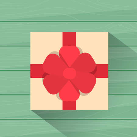 Present Box Gift Top Angle View Flat Vector Illustrationのイラスト素材