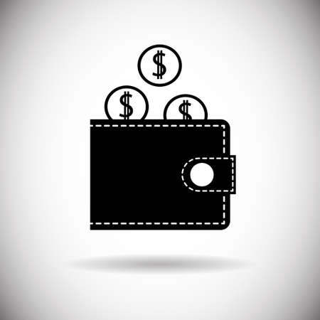 Wallet Icon Money Purse Flat Vector Illustrationのイラスト素材